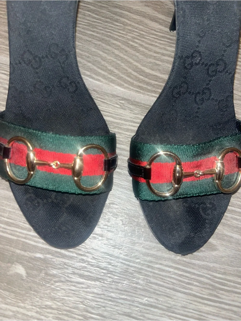 Gucci Black Open-Toe Slide Sandals with Signature Web
